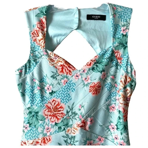 GUESS | Sweetheart Neck Floral Bandage Sheath Dress Size 2/XS (Tag missing) - Picture 5 of 11